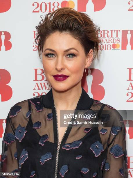 Images from this event are only to be used in relation to this event. Emma Willis attends The BRIT Awards 2018 nominations photocall held at ITV...