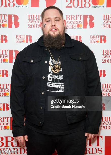 Images from this event are only to be used in relation to this event. Rag 'n' Bone Man attends The BRIT Awards 2018 nominations photocall held at ITV...