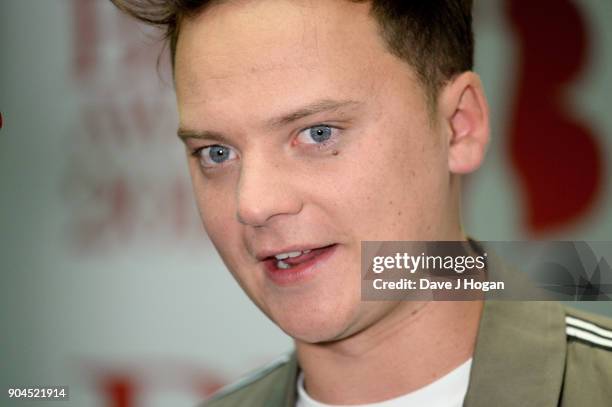 Images from this event are only to be used in relation to this event. Conor Maynard attends The BRIT Awards 2018 nominations photocall held at ITV...