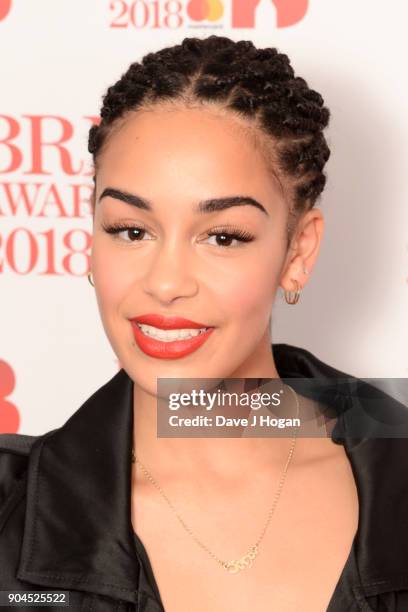 Images from this event are only to be used in relation to this event. CriticsÕ Choice Award winner, Jorja Smith attends The BRIT Awards 2018...
