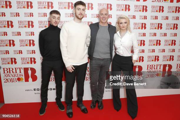Images from this event are only to be used in relation to this event. Jack Patterson, Grace Chatto, Steve Mac and Luke Patterson attend the BRIT...
