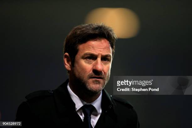 Leeds United manager Thomas Christiansen leaves the field during the Sky Bet Championship match between Ipswich Town and Leeds United at Portman Road...