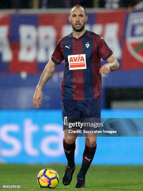 Ivan Ramis of SD Eibar during the La Liga Santander match between Eibar v Atletico Madrid at the Estadio Municipal de Ipurua on January 13, 2018 in...