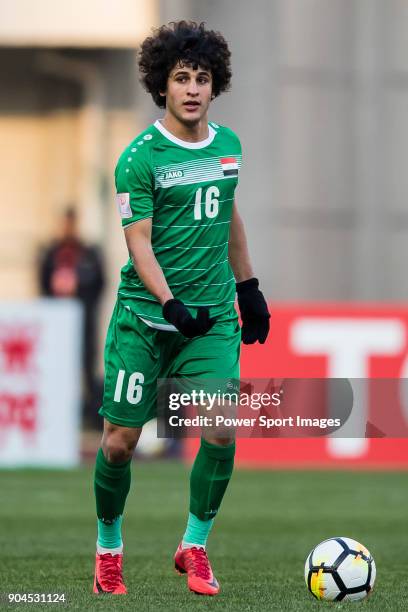 Safaa Hadi of Iraq in action during the AFC U23 Championship China 2018 Group C match between Iraq and Malaysia at Changshu Sports Center on 10...