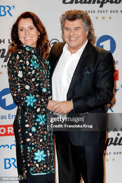 Andy Borg and wife Birgit during the 'Schlagerchampions - Das grosse Fest der Besten' TV Show at Velodrom on January 13, 2018 in Berlin, Germany.