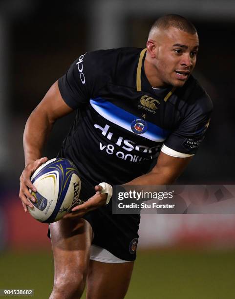 Bath player Jonathan Joseph in action during the European Rugby Champions Cup match between Bath Rugby and Scarlets at Recreation Ground on January...