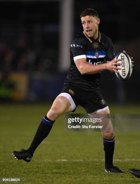 Bath player Rhys Priestland in action during the European Rugby Champions Cup match between Bath Rugby and Scarlets at Recreation Ground on January...