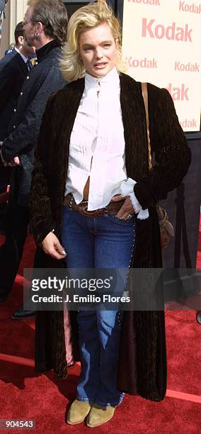 Actress Erika Eleniak attends the premiere of the 20th anniversary version of director Steven Spielberg's movie, "E.T. The Extra-Terrestrial" March...