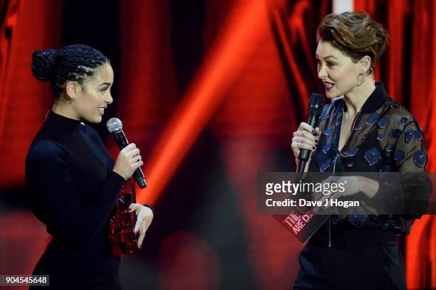 Images from this event are only to be used in relation to this event. Winner of the CriticsÕ Choice Award, Jorja Smith speaks to host Emma Willis on...