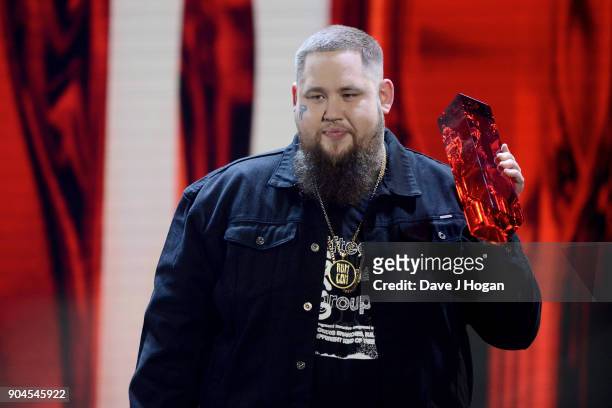 Images from this event are only to be used in relation to this event. Rag ÕnÕ Bone Man presents the CriticsÕ Choice Award at The BRIT Awards 2018...