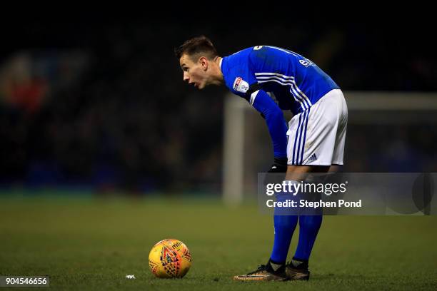 Bersant Celina of Ipswich Town during the Sky Bet Championship match between Ipswich Town and Leeds United at Portman Road on January 13, 2018 in...