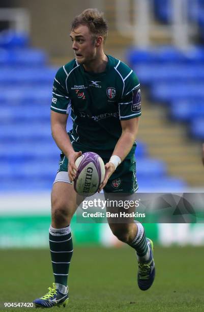Matt Williams of London Irish in action during the European Rugby Challenge Cup between London Irish and Krasny Yar on January 13, 2018 in Reading,...