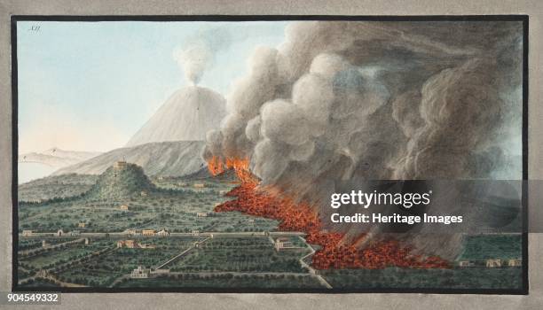 View of an eruption of Monte Vesuvius on 23rd December 1760 and ended 5th January 1761, Plate XII, from 'Campi Phlegraei: Observations on the...