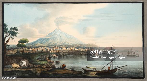 View of Mount Etna from Catania, Plate XXXVI, from 'Campi Phlegraei: Observations on the Volcanoes of the Two Sicilies', by Sir William Hamilton ,...