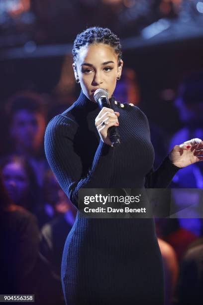 Images from this event are only to be used in relation to this event. Jorja Smith performs at the BRIT Awards 2018 nominations at ITV Studios on...