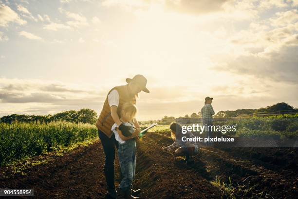 teaching her how to run a farm - australian farmers stock pictures, royalty-free photos & images