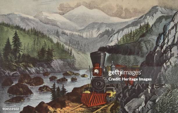 The Route To California, Truckee River, Sierra-Nevada, pub. 1871, Currier & Ives .