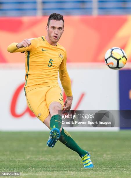 Aleksandar Susnjar of Australia in action during the AFC U23 Championship China 2018 Group D match between Australia and Syria at Kunshan Sports...
