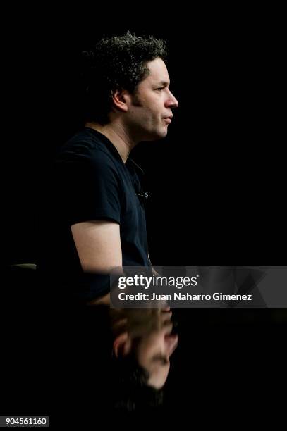 Gustavo Dudamel attends press conference at Royal Theater on January 13, 2018 in Madrid, Spain.
