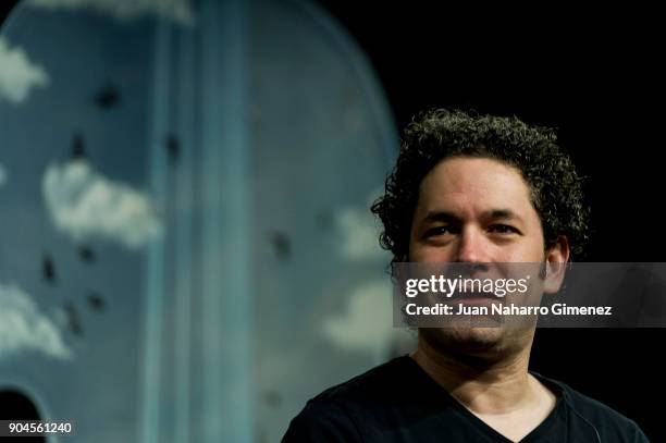 Gustavo Dudamel attends press conference at Royal Theater on January 13, 2018 in Madrid, Spain.