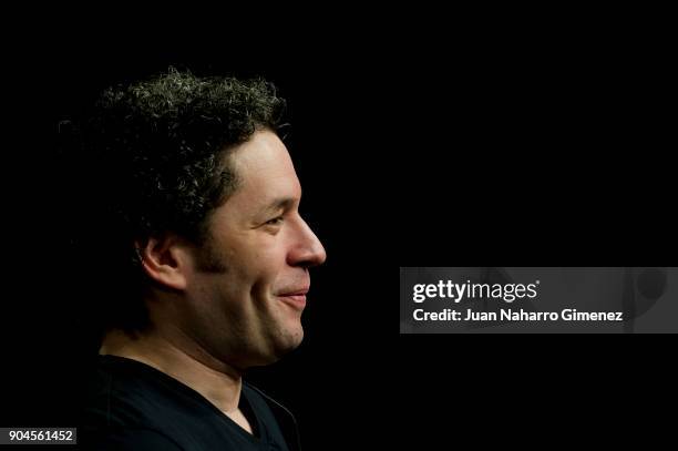 Gustavo Dudamel attends press conference at Royal Theater on January 13, 2018 in Madrid, Spain.