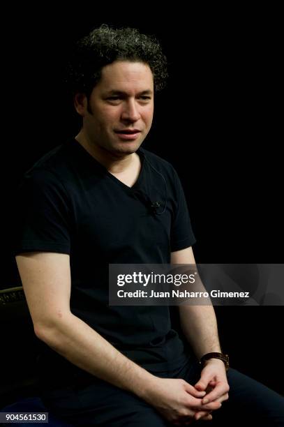 Gustavo Dudamel attends press conference at Royal Theater on January 13, 2018 in Madrid, Spain.