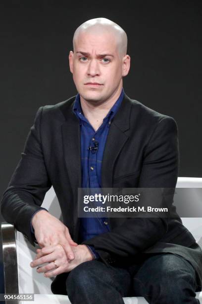 Actor T.R. Knight of 'Genius' speaks onstage during the National Geographic Channels portion of the 2018 Winter Television Critics Association Press...