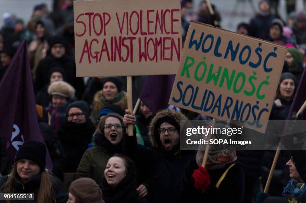 People yell anti government slogans during a protest against the rejected civic proposal of law to liberalize abortion and promote sexual education,...