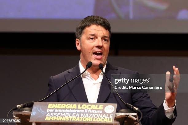 Italian Democratic Party leader Matteo Renzi speaks during the meeting Energia Locale per amministrare il futuro .