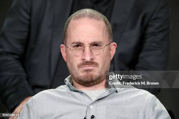 Executive producer, Protozoa Pictures, Darren Aronofsky of 'One Strange Rock' speaks onstage during the National Geographic Channels portion of the...