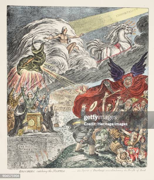 Disciples catching the mantle - the Spirit of Darkness overshadowing the Priests of Baal, pub. 1808 ..