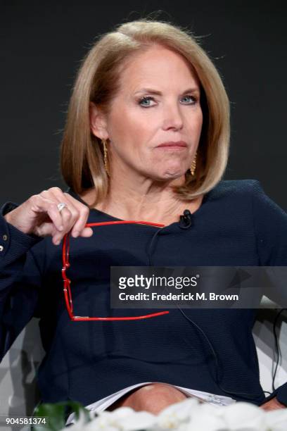 Host/Executive producer Katie Couric of 'America Inside Out with Katie Couric' speaks onstage during the National Geographic Channels portion of the...