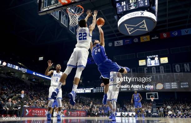 Mitch Ballock of the Creighton Bluejays shoots the ball against the Xavier Musketeers at Cintas Center on January 13, 2018 in Cincinnati, Ohio.