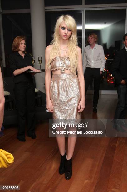 Actress Taylor Momsen attends a cocktail party in honor of designer Kris Van Assche, hosted by GQ & Dior Homme at The Cooper Square Hotel Penthouse...