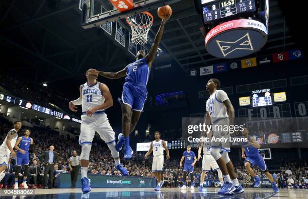 Khyri Thomas of the Creighton Bluejays shoots the ball against the Xavier Musketeers at Cintas Center on January 13, 2018 in Cincinnati, Ohio.