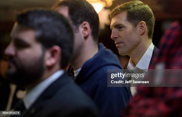 Democrat Conor Lamb, a former U.S. Attorney and US Marine Corps veteran running to represent Pennsylvania's 18th congressional district, before a...