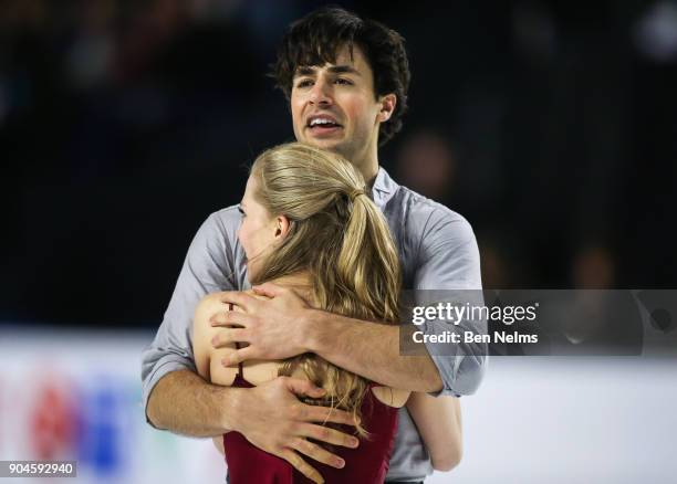 Kaitlyn Weaver and Andrew Poje of Canada perform their free dance during the 2018 Canadian Tire National Skating Championships game at the Doug...