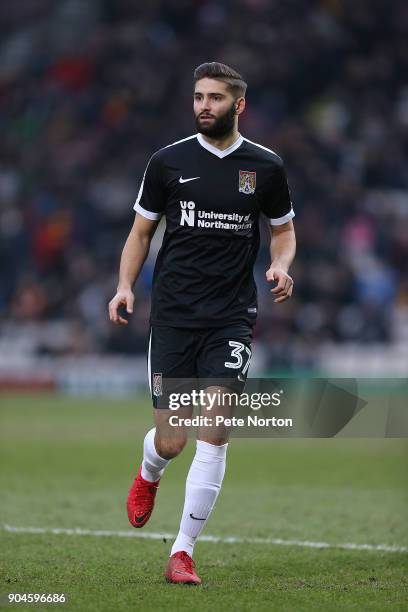 Jordan Turnbull of Northampton Town in action during the Sky Bet League One match between Bradford City and Northampton Town at Coral Windows...