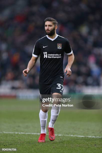 Jordan Turnbull of Northampton Town in action during the Sky Bet League One match between Bradford City and Northampton Town at Coral Windows...