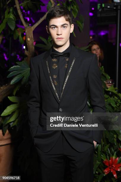 Hero Fiennes Tiffin attends the Dolce & Gabbana Unexpected Show during Milan Men's Fashion Week Fall/Winter 2018/19 on January 13, 2018 in Milan,...