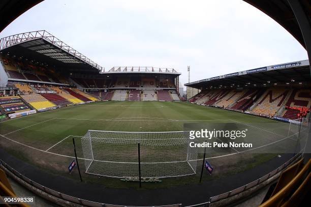 General View of the Northern Commercials Stadium prior to the Sky Bet League One match between Bradford City and Northampton Town at Northern...