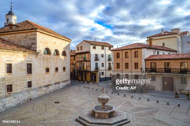 cathedral square in burgo de osma, soria, spain - soria stock pictures, royalty-free photos & images
