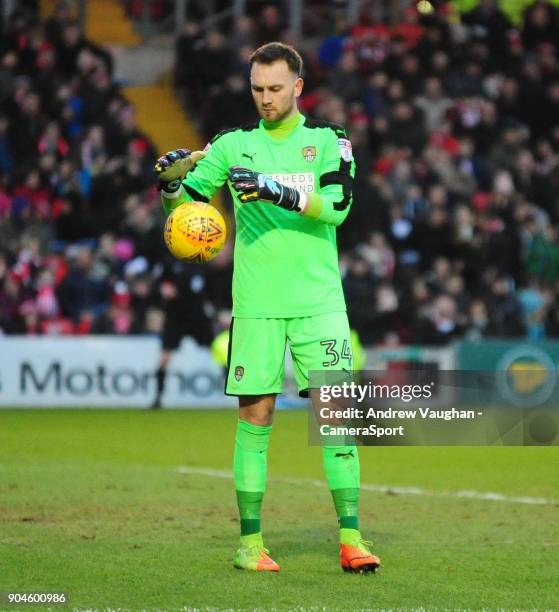 Notts County's Ross Fitzsimons during the Sky Bet League Two match between Lincoln City and Notts County at Sincil Bank Stadium on January 13, 2018...