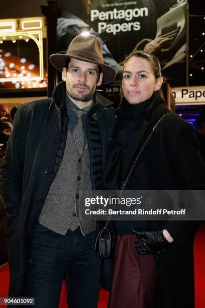 Elsa Leeb and her friend attend the "Pentagon Papers" Paris Premiere at Cinema UGC Normandie on January 13, 2018 in Paris, France.