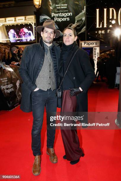 Elsa Leeb and her friend attend the "Pentagon Papers" Paris Premiere at Cinema UGC Normandie on January 13, 2018 in Paris, France.