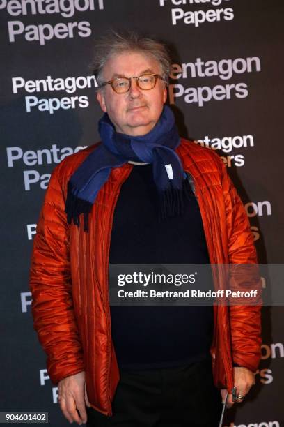 Actor Dominique Besnehard attends the "Pentagon Papers" Paris Premiere at Cinema UGC Normandie on January 13, 2018 in Paris, France.