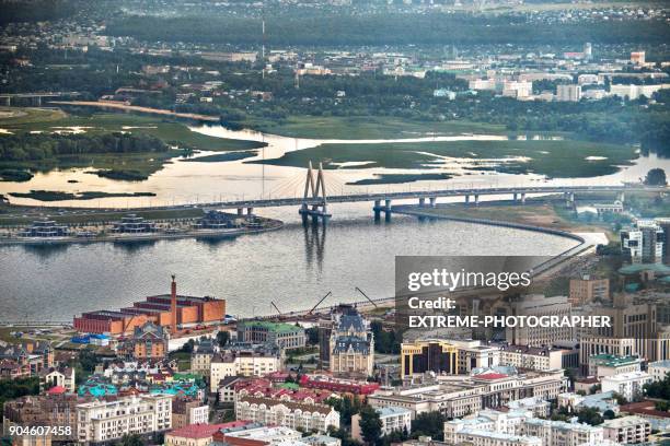 kazan from the air - volga river stock pictures, royalty-free photos & images