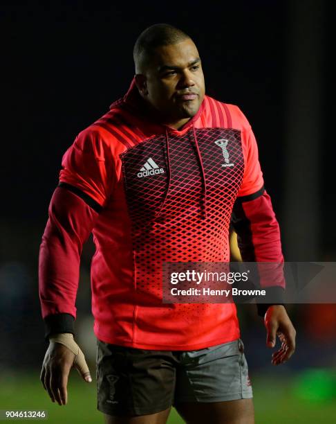Kyle Sinckler of Harlequins during the European Rugby Champions Cup match between Harlequins and Wasps at Twickenham Stoop on January 13, 2018 in...