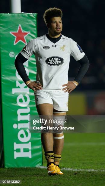 Guy Armitage of Wasps during the European Rugby Champions Cup match between Harlequins and Wasps at Twickenham Stoop on January 13, 2018 in London,...