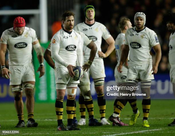 Danny Cipriani of Wasps during the European Rugby Champions Cup match between Harlequins and Wasps at Twickenham Stoop on January 13, 2018 in London,...